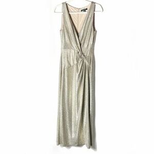 Lauren Ralph Lauren Sleeveless Metallic Knit Dress Formal Evening
